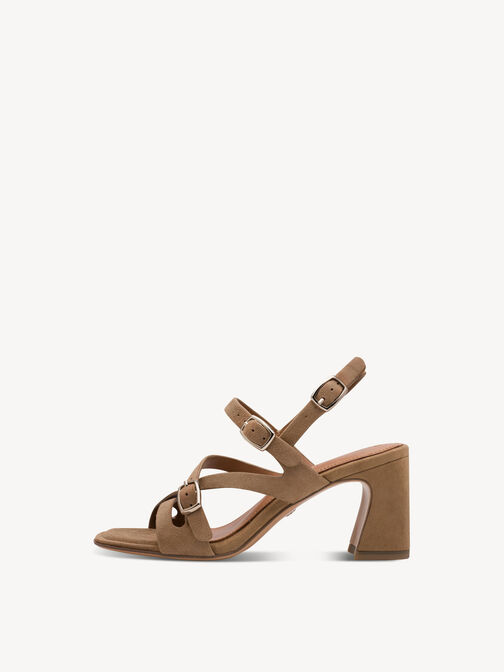 Sandale &agrave; talon, BEIGE SUEDE, hi-res