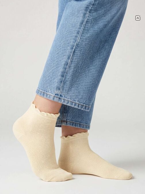 Chaussettes, lot de 2, lemon/white, hi-res