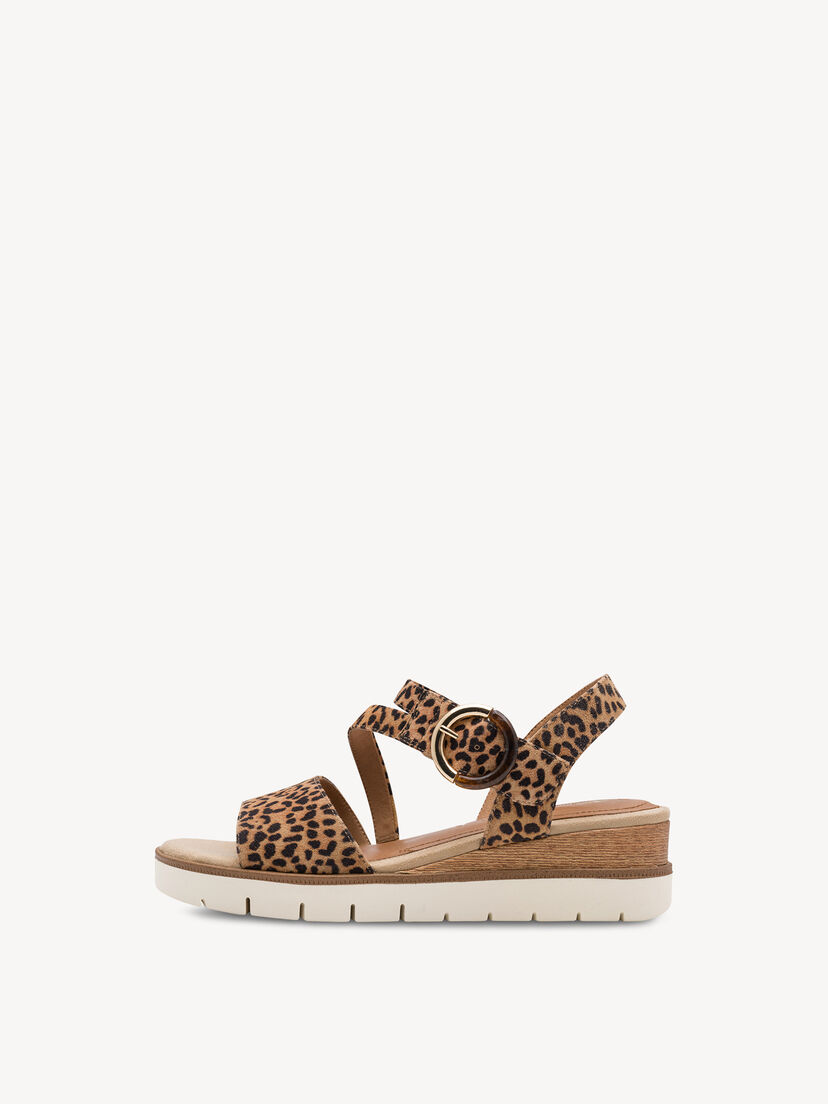 Leren Sandaaltje - bruin, LEOPARD, hi-res