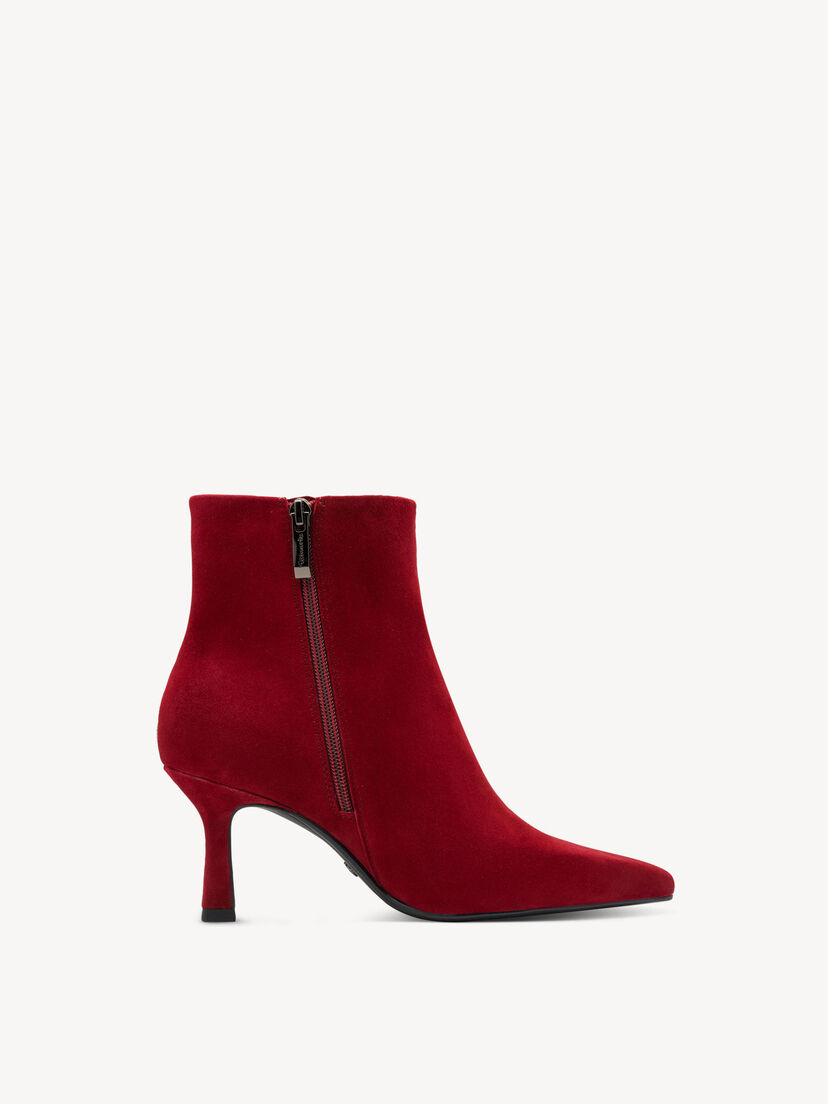 Leren Enkellaarsje - rood, RED, hi-res
