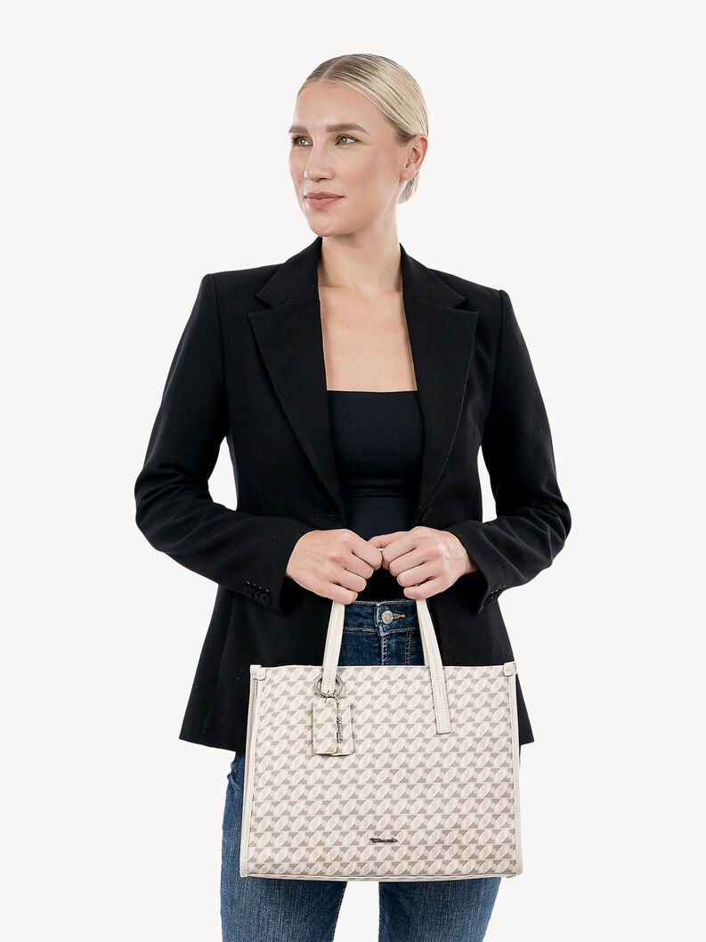 Shopping bag, beige, hi-res