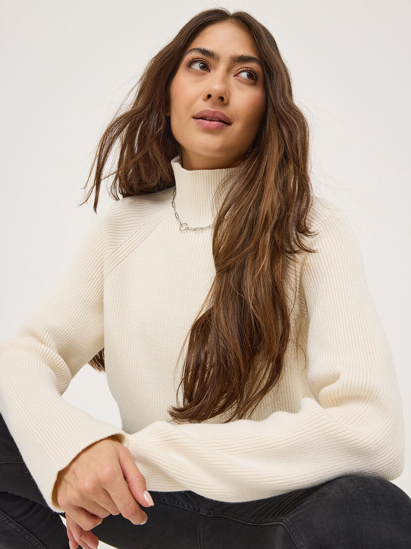 Gebreide trui - beige, Whitecap Gray, hi-res
