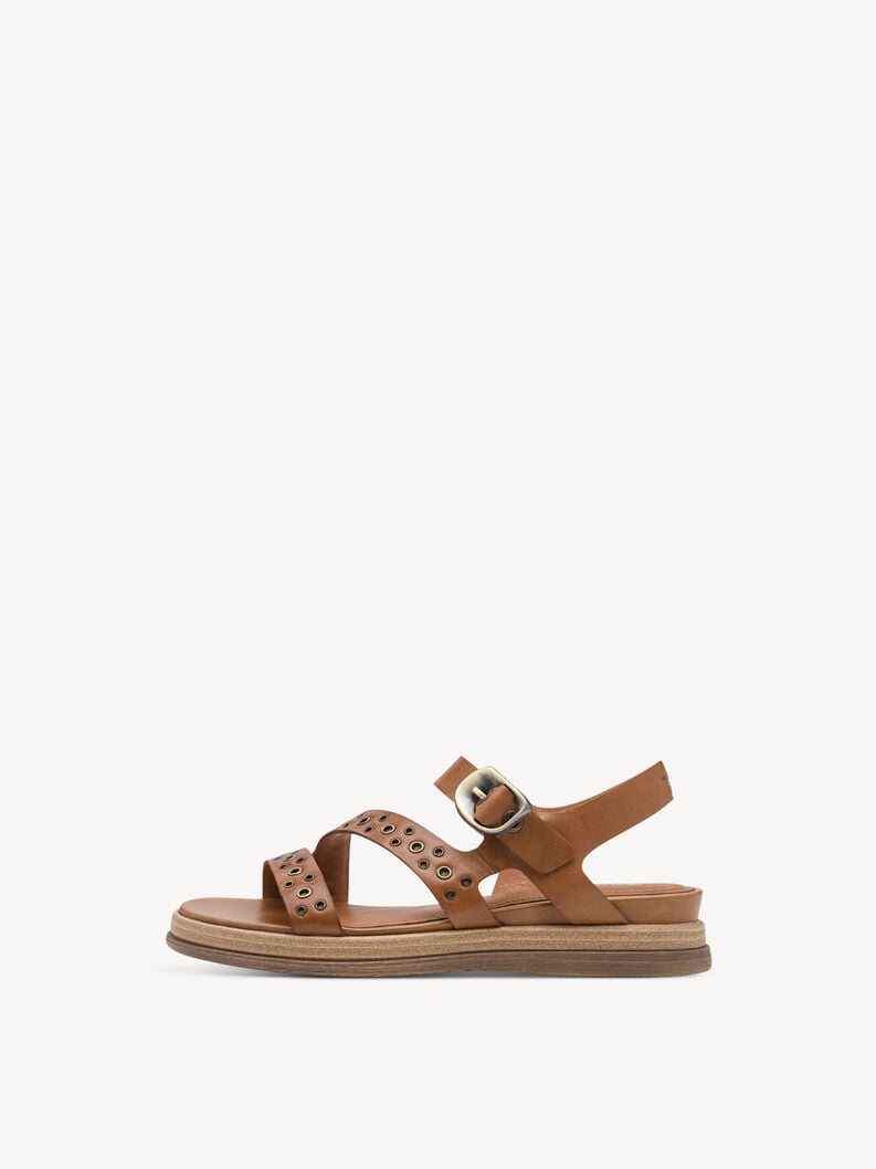 Leren Sandaaltje - bruin, COGNAC LEATHER, hi-res
