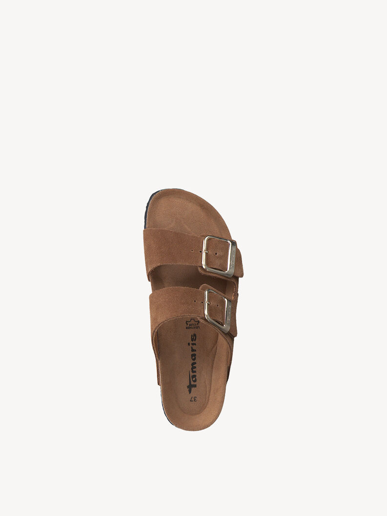 Lederpantolette - braun, COGNAC, hi-res