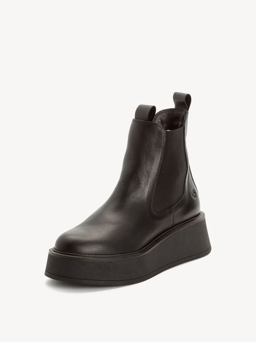 Leren Chelseaboot - zwart, BLACK LEATHER, hi-res