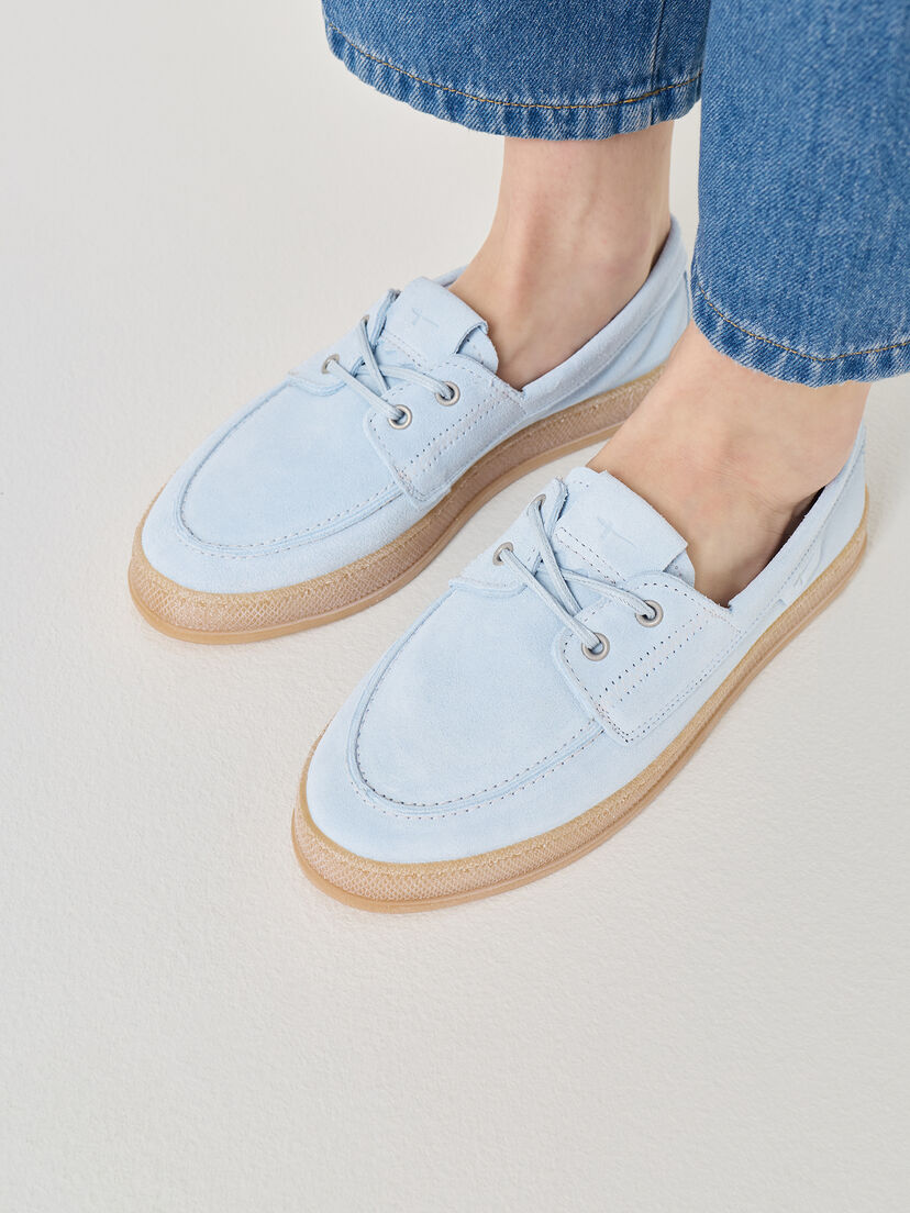 Leren Mocassin - blauw, LIGHT BLUE, hi-res