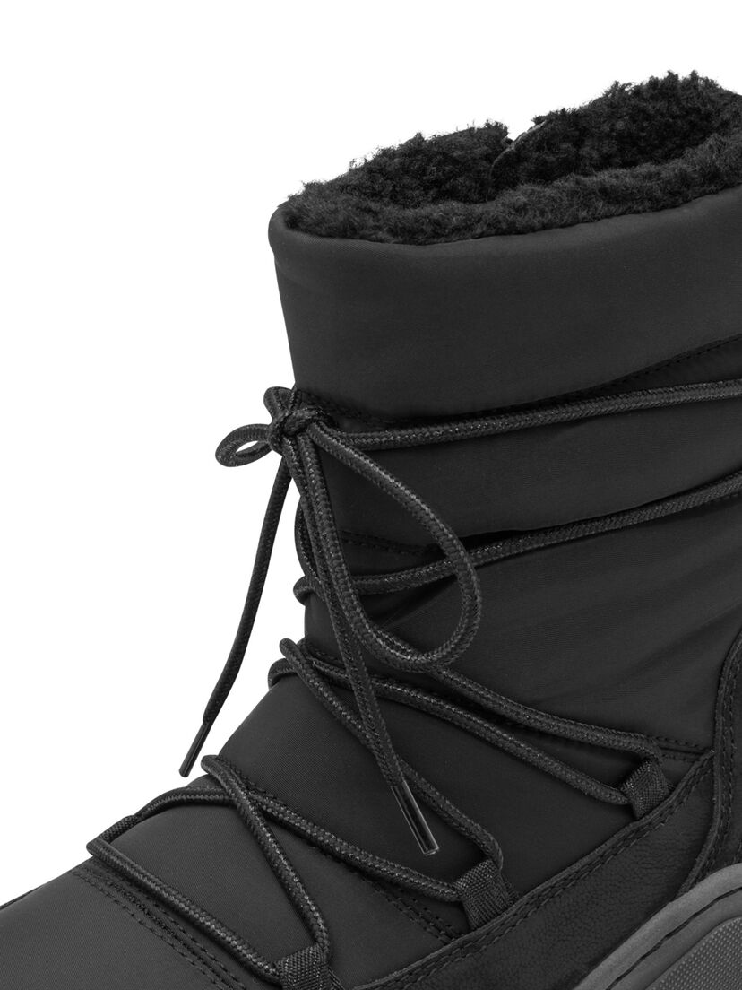 Enkellaarsje - zwart warme voering, BLACK, hi-res
