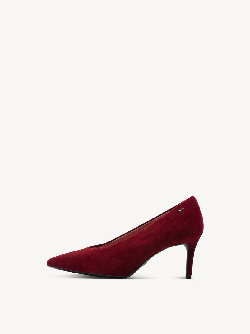 Leren Pumps - rood, MERLOT, hi-res
