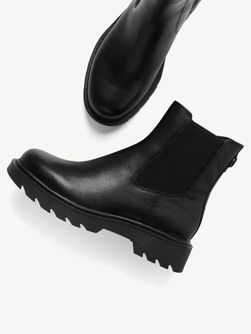 Leren Chelseaboot - zwart, BLACK, hi-res