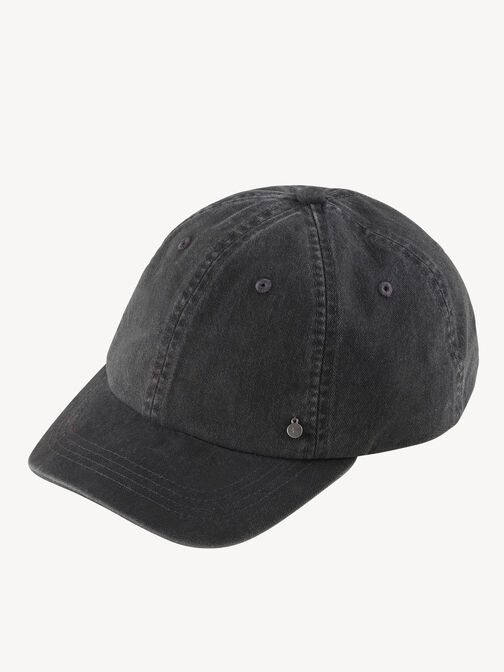 Cappellino con visiera, Wash Black Denim, hi-res