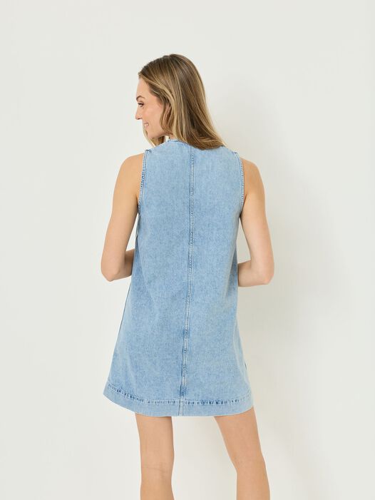 spijkerjurk, Light Blue Denim, hi-res