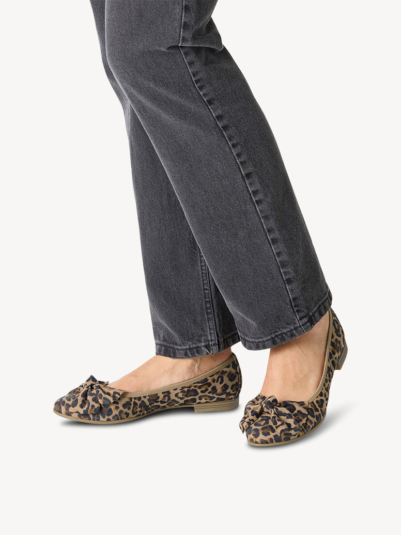 Leren Ballerina - bruin, LEOPARD, hi-res