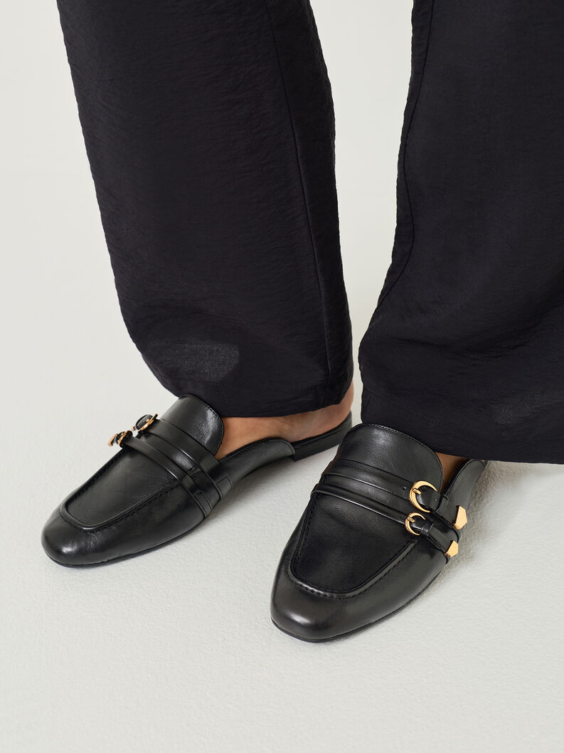 Pantolette, BLACK LEATHER, hi-res