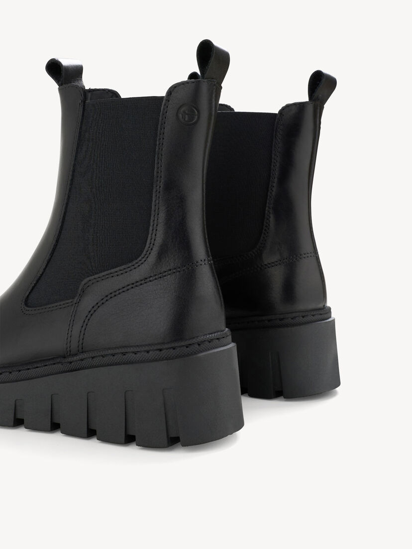 Leren Chelseaboot - zwart, BLACK, hi-res