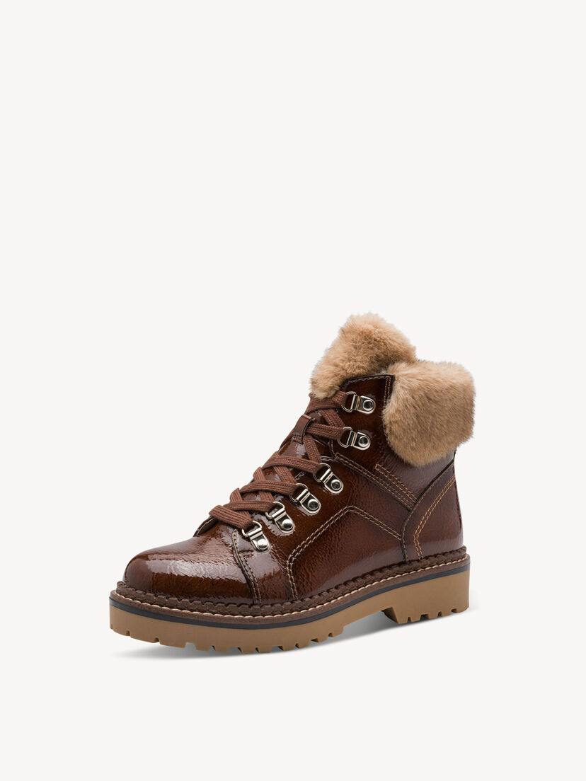 Enkellaarsje - bruin warme voering, BROWN PATENT, hi-res