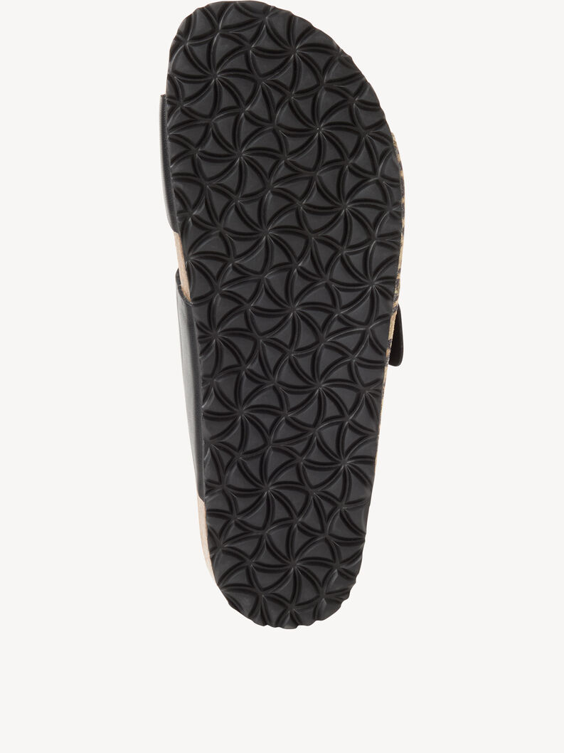 Mule en cuir - noir, BLACK/LEOPARD, hi-res