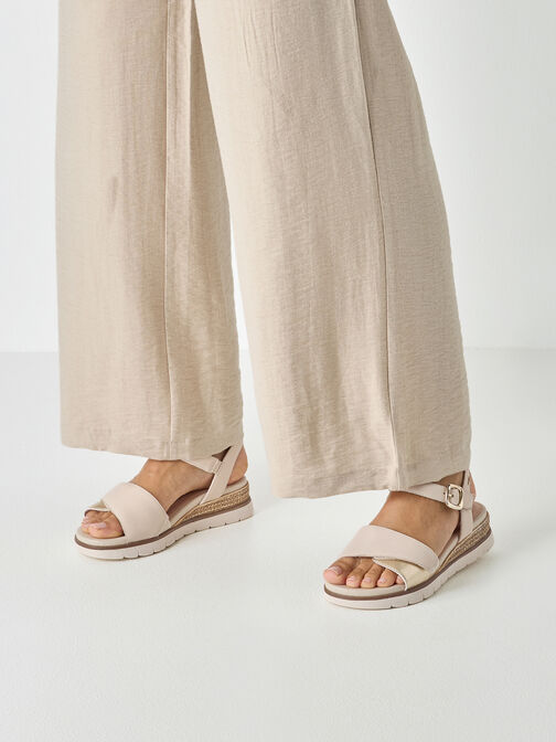 Heeled sandal, IVORY/GOLD, hi-res