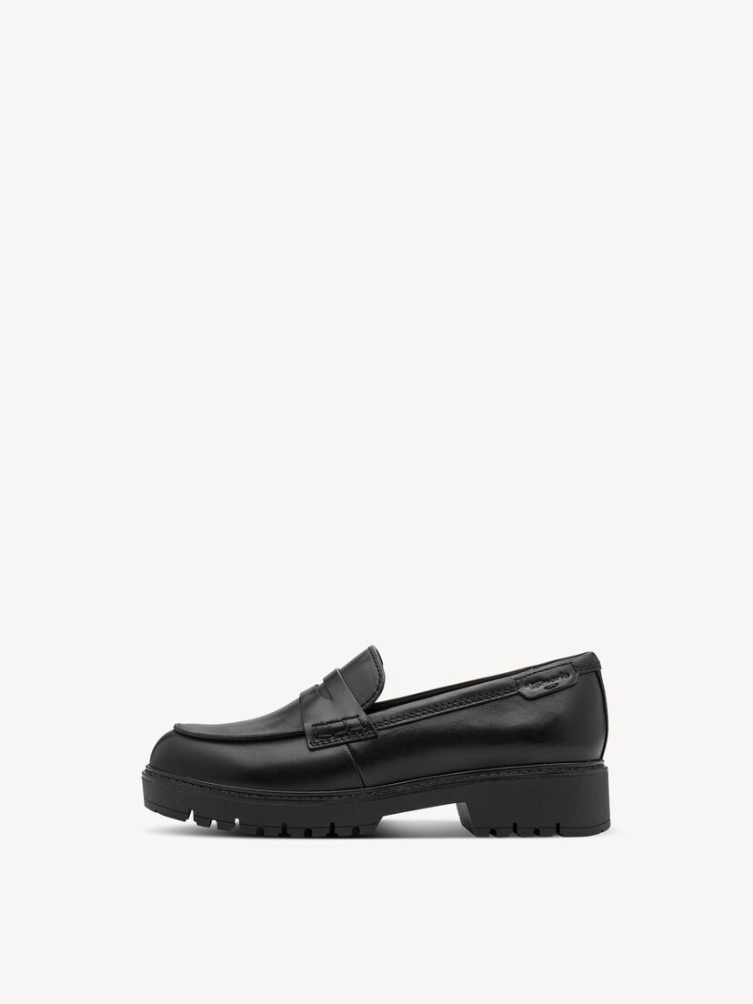 Instappers - zwart, BLACK LEATHER, hi-res