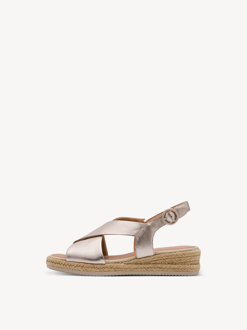 Leren Sandaaltje - metallic, LT GOLD, hi-res