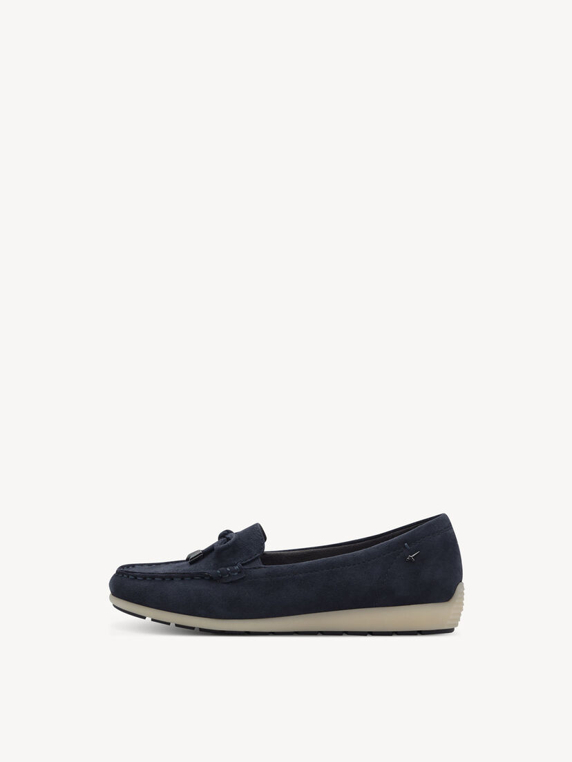 Leren Mocassin - blauw, NAVY SUEDE, hi-res