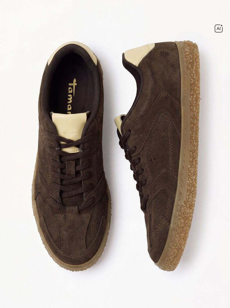 Leren Sneaker - bruin, MOCCA COMB, hi-res