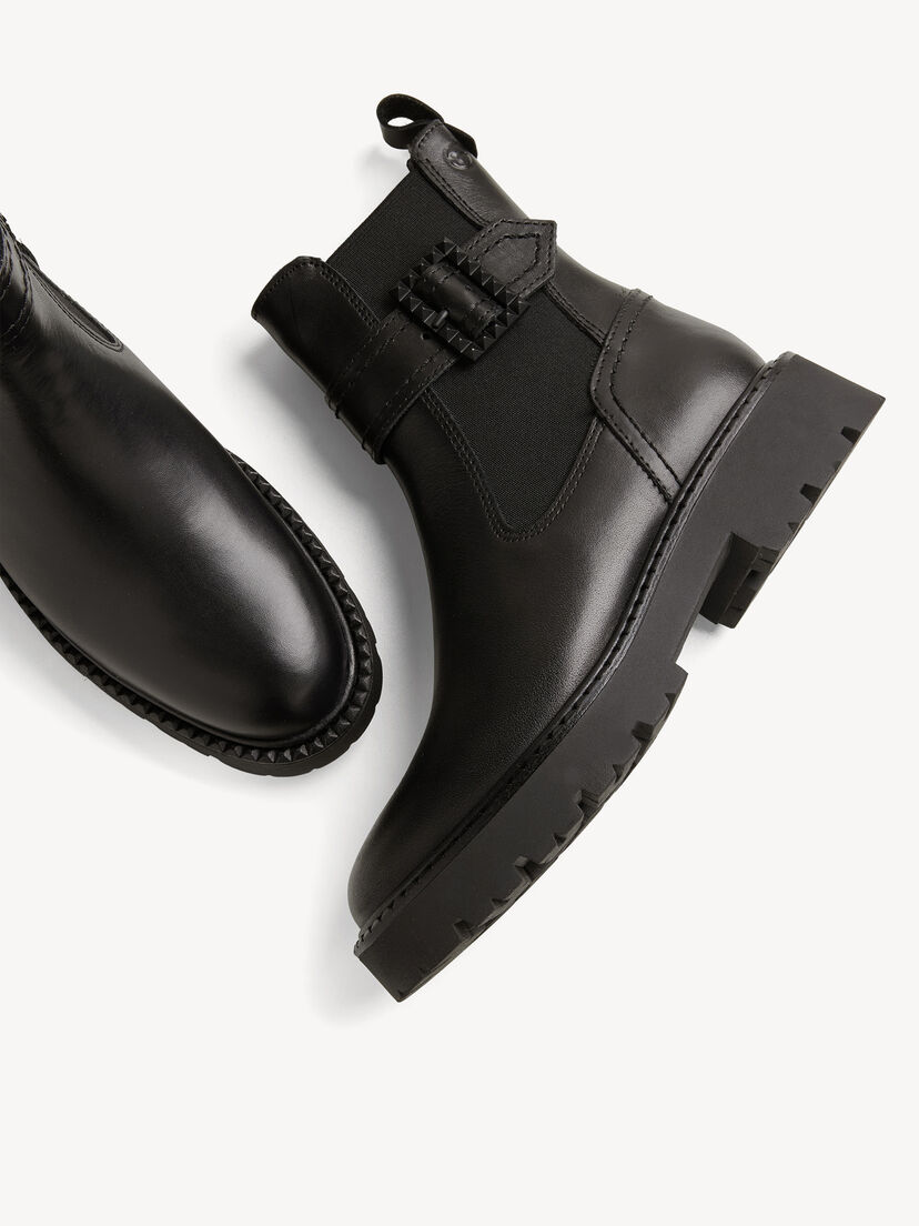 Leren Chelseaboot - zwart, BLACK, hi-res