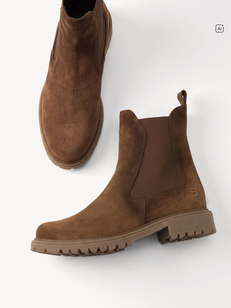 Bottine Chelsea en cuir - marron, BROWN, hi-res