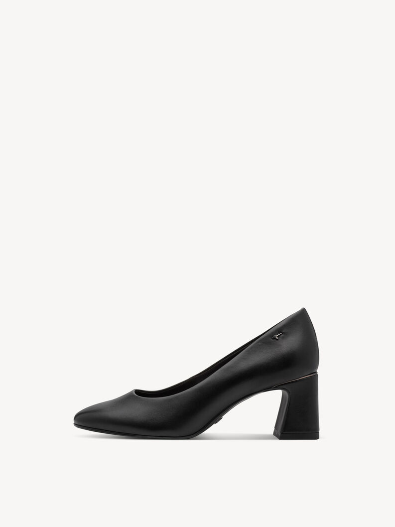 Leren Pumps - zwart, BLACK, hi-res