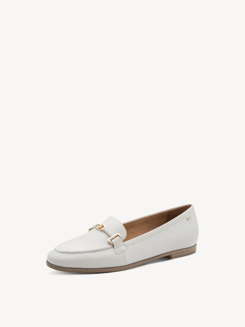 Leren Instappers - wit, WHITE LEATHER, hi-res