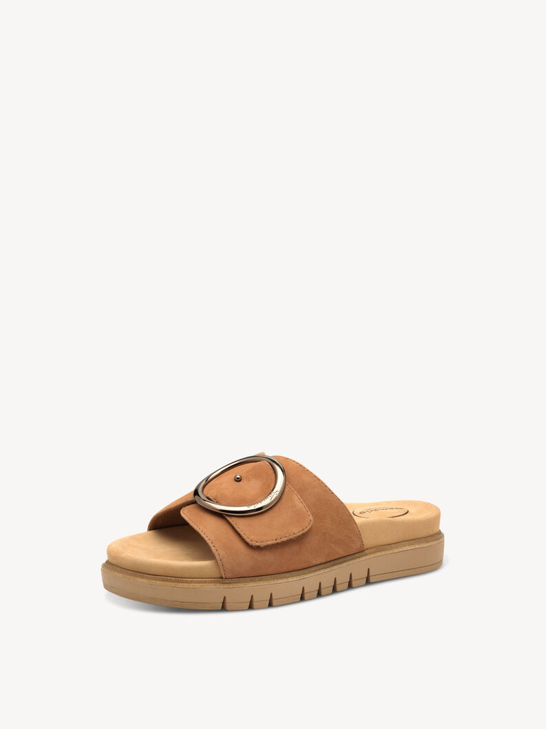 Leren Sandaal - bruin, COGNAC SUEDE, hi-res