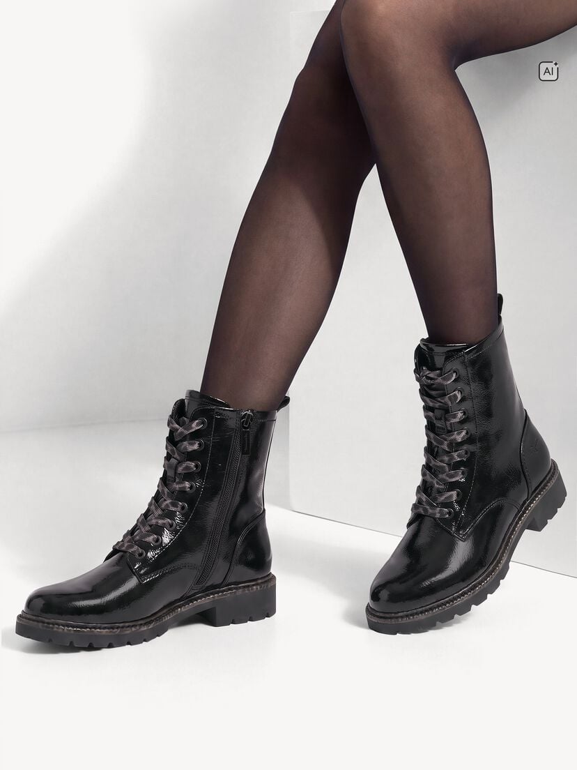 Enkellaarsje - zwart, BLACK PATENT, hi-res