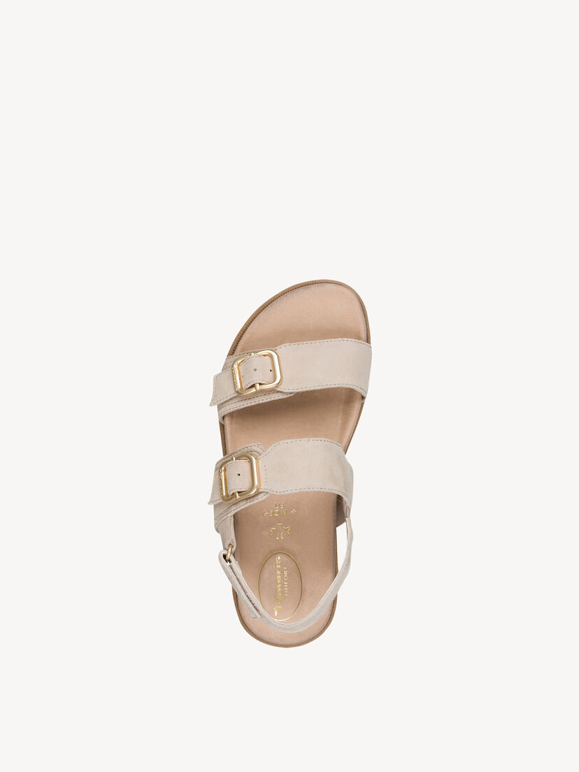 Leren Sandaal - bruin, BEIGE SUEDE, hi-res
