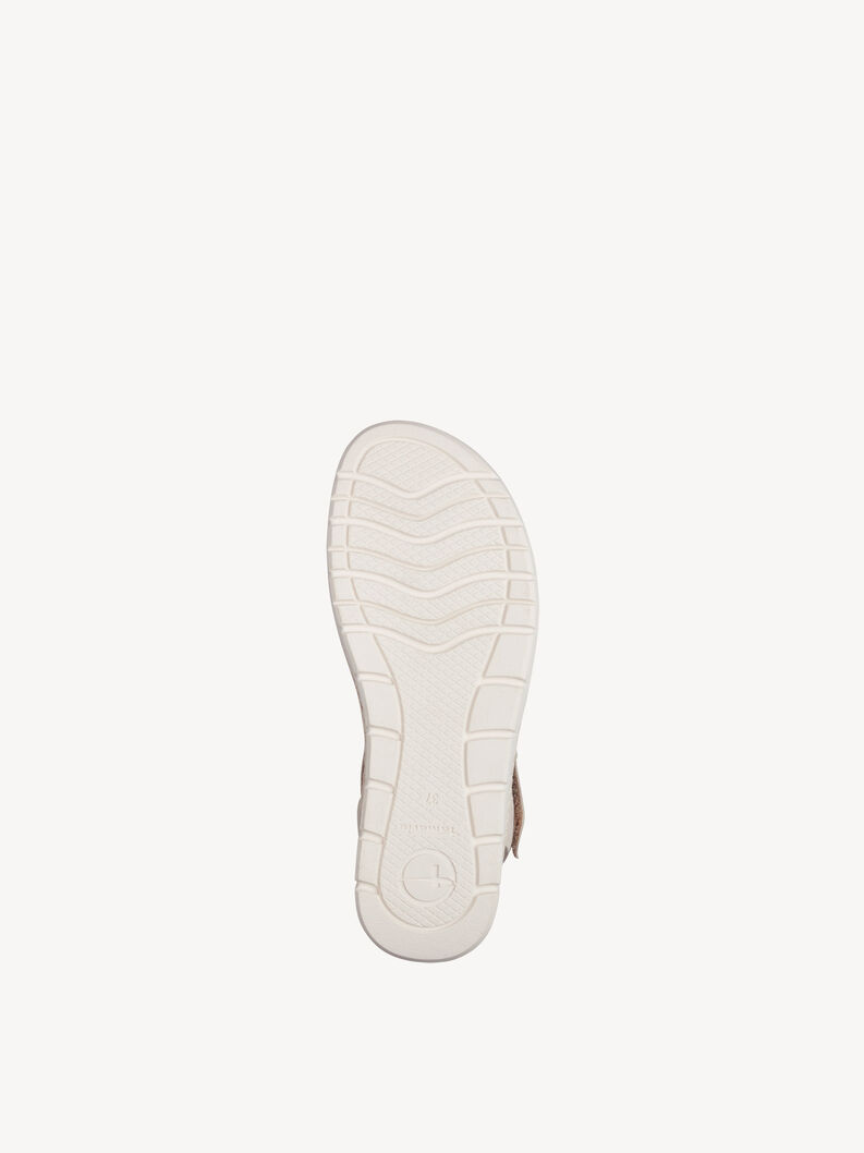 Sandale &agrave; talon en cuir - beige, IVORY, hi-res