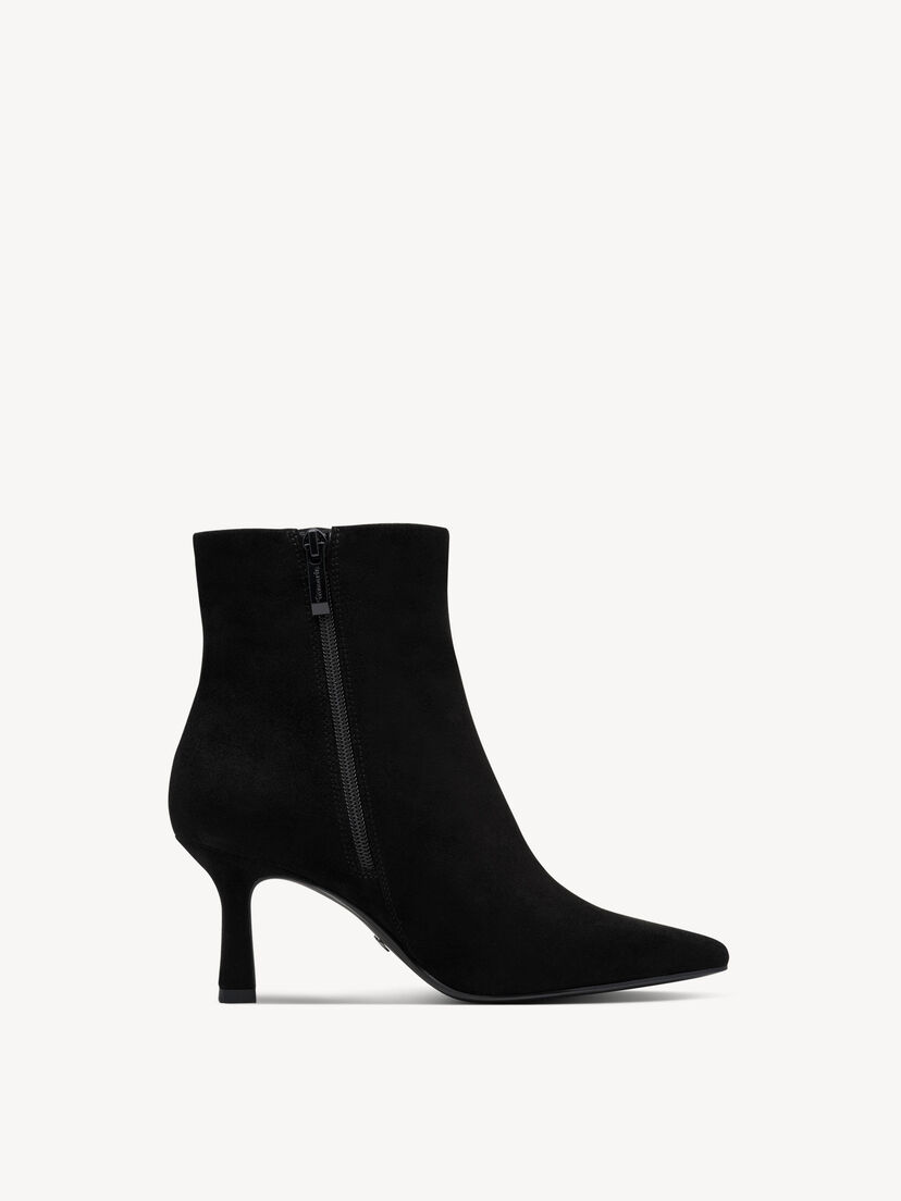 Leren Enkellaarsje - zwart, BLACK, hi-res
