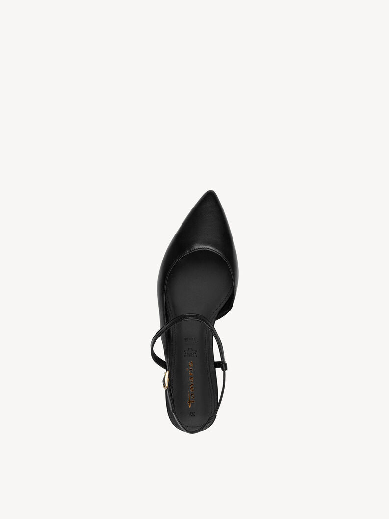 Lederslingpumps - schwarz, BLACK, hi-res