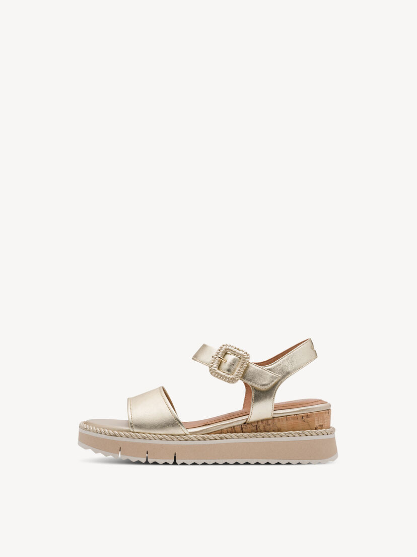 Leren Sandaaltje - metallic, LIGHT GOLD, hi-res