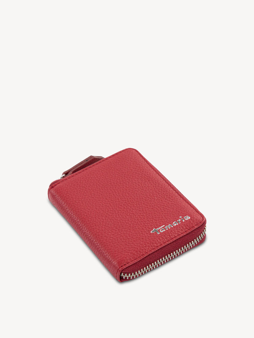 Leren Portemonnee - rood, red, hi-res
