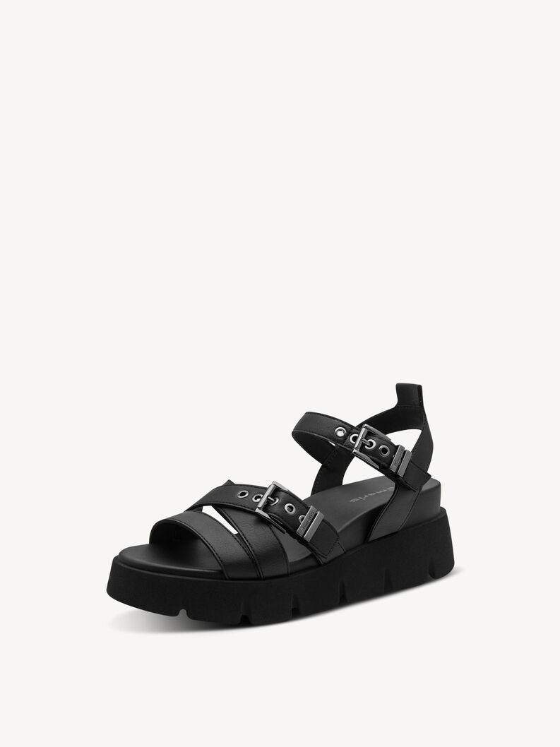 Sandalette - schwarz, BLACK, hi-res
