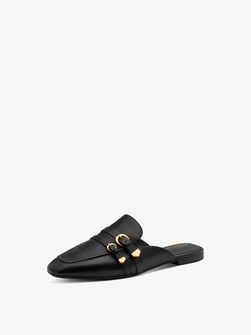 Leren Slipper - zwart, BLACK LEATHER, hi-res