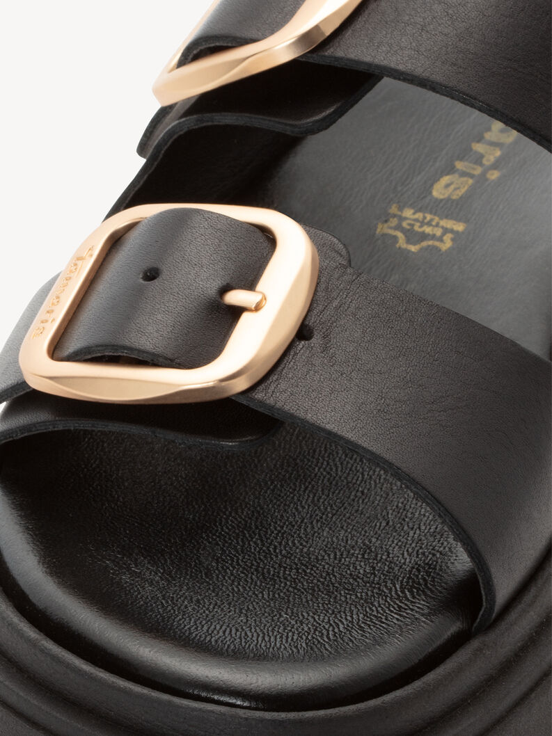 Leather Mule - black, BLACK LEATHER, hi-res