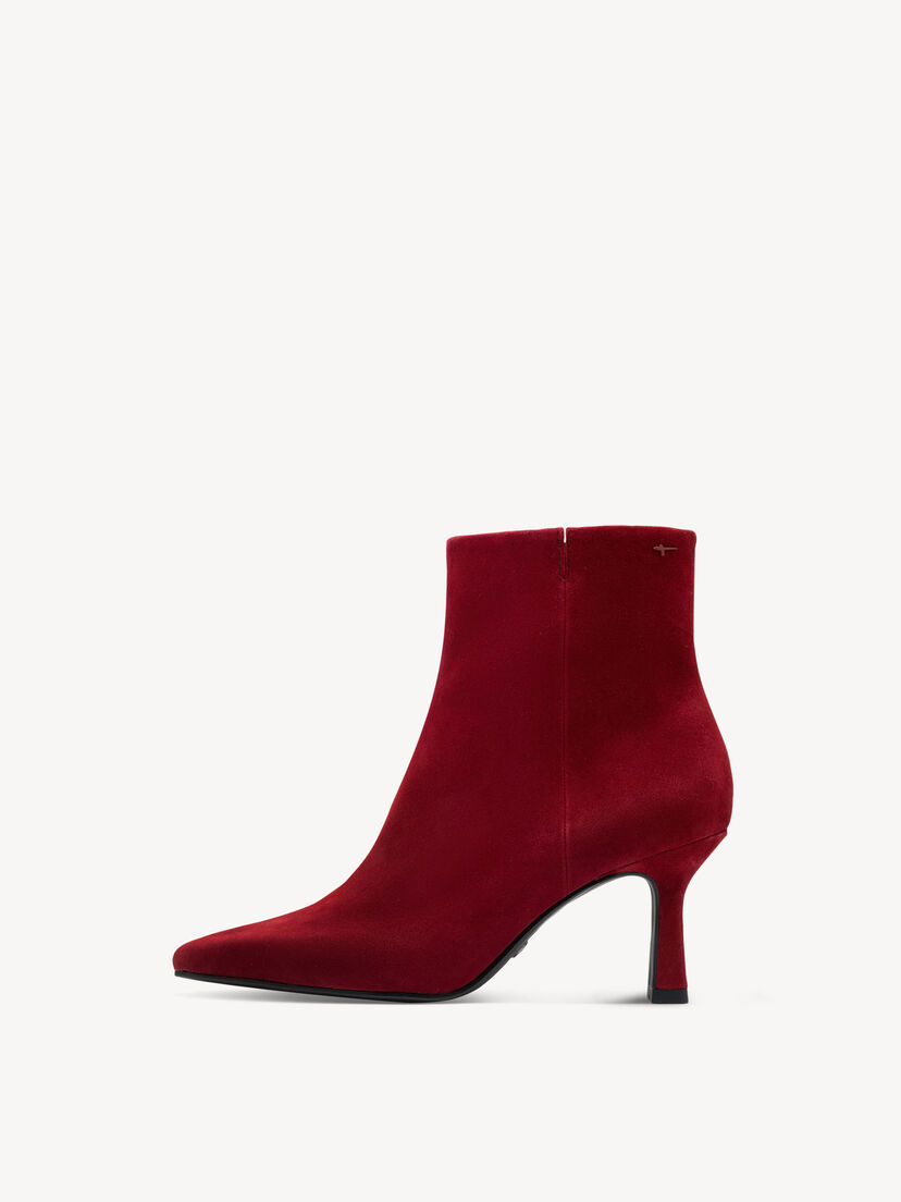 Leren Enkellaarsje - rood, RED, hi-res