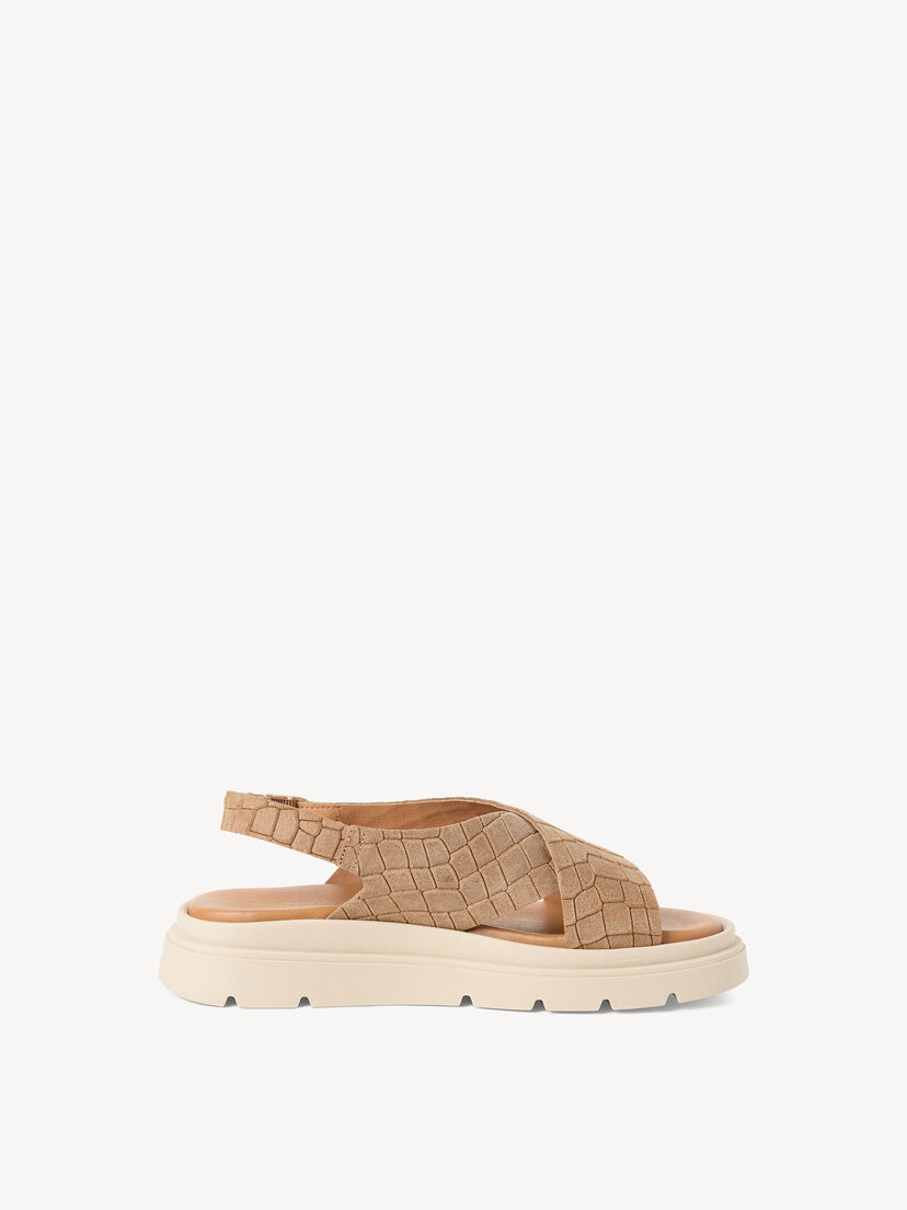 Leren Sandaaltje - bruin, BROWN STRUCT., hi-res