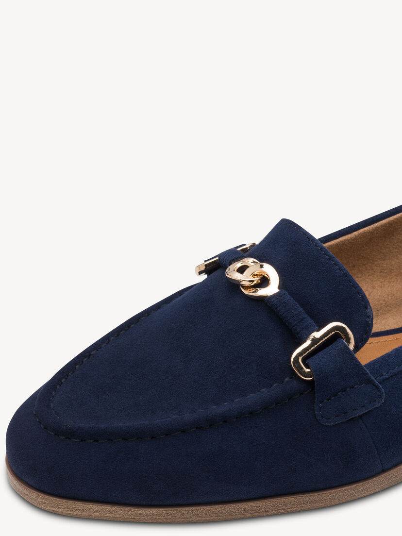 Leren Instappers - blauw, BLUE, hi-res
