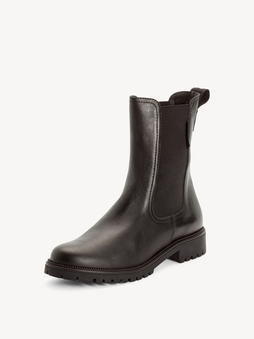 Leren Chelseaboot - zwart, BLACK, hi-res