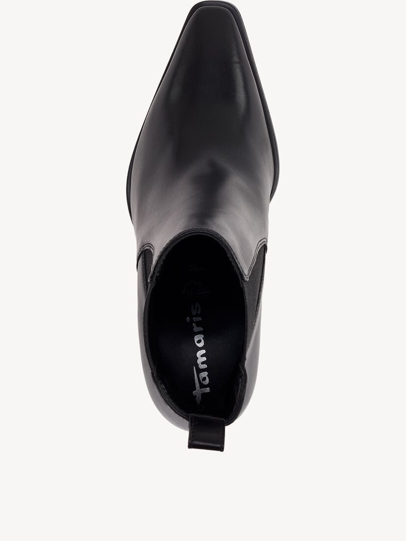 Leren Chelseaboot - zwart, BLACK LEATHER, hi-res