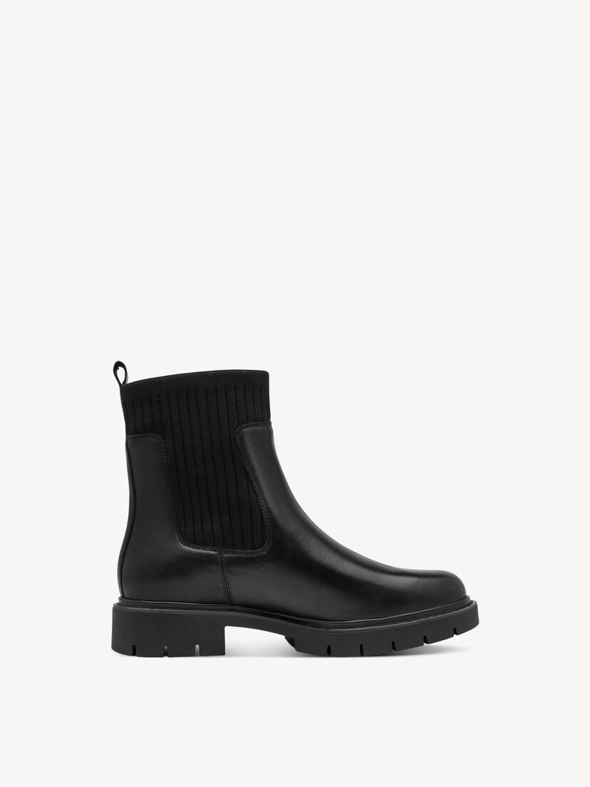 Chelseaboot - zwart warme voering, BLACK, hi-res