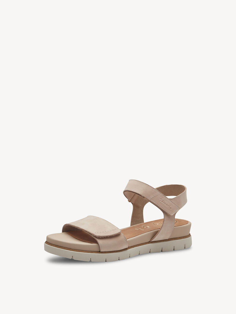 Leren Sandaaltje - beige, BEIGE NUBUK, hi-res