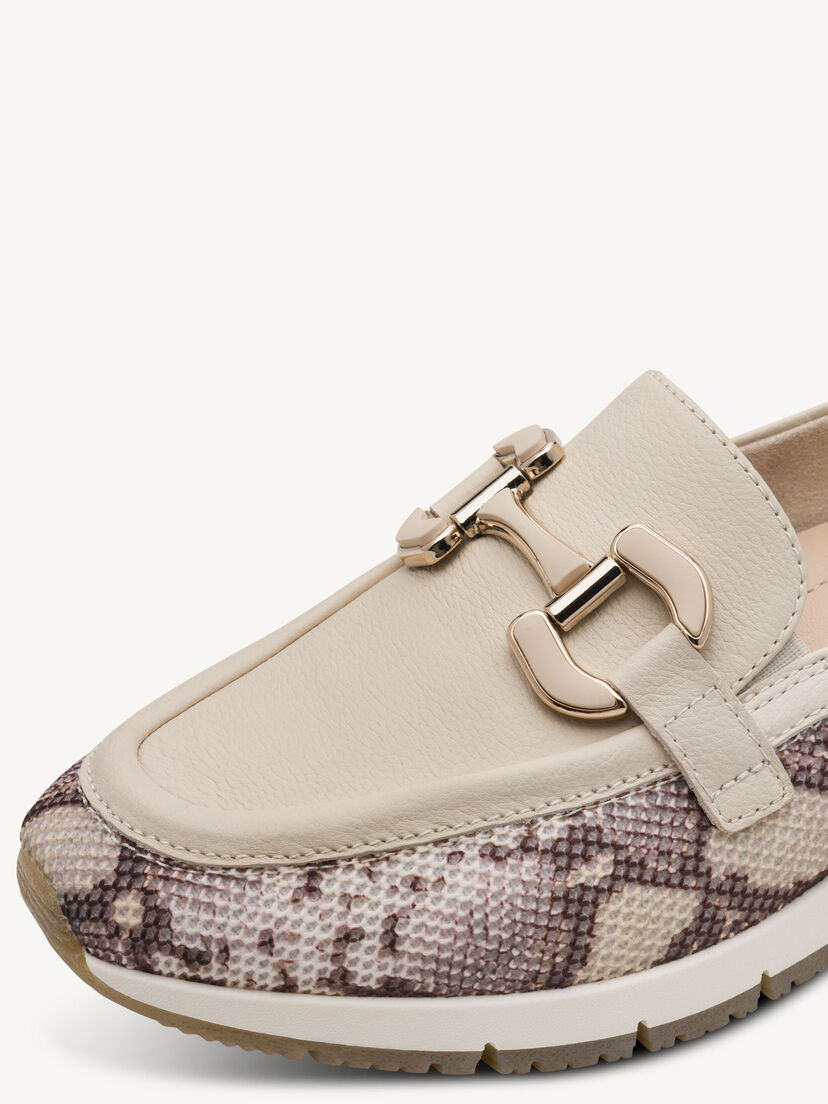 Leren Instappers - beige, BEIGE SNAKE, hi-res