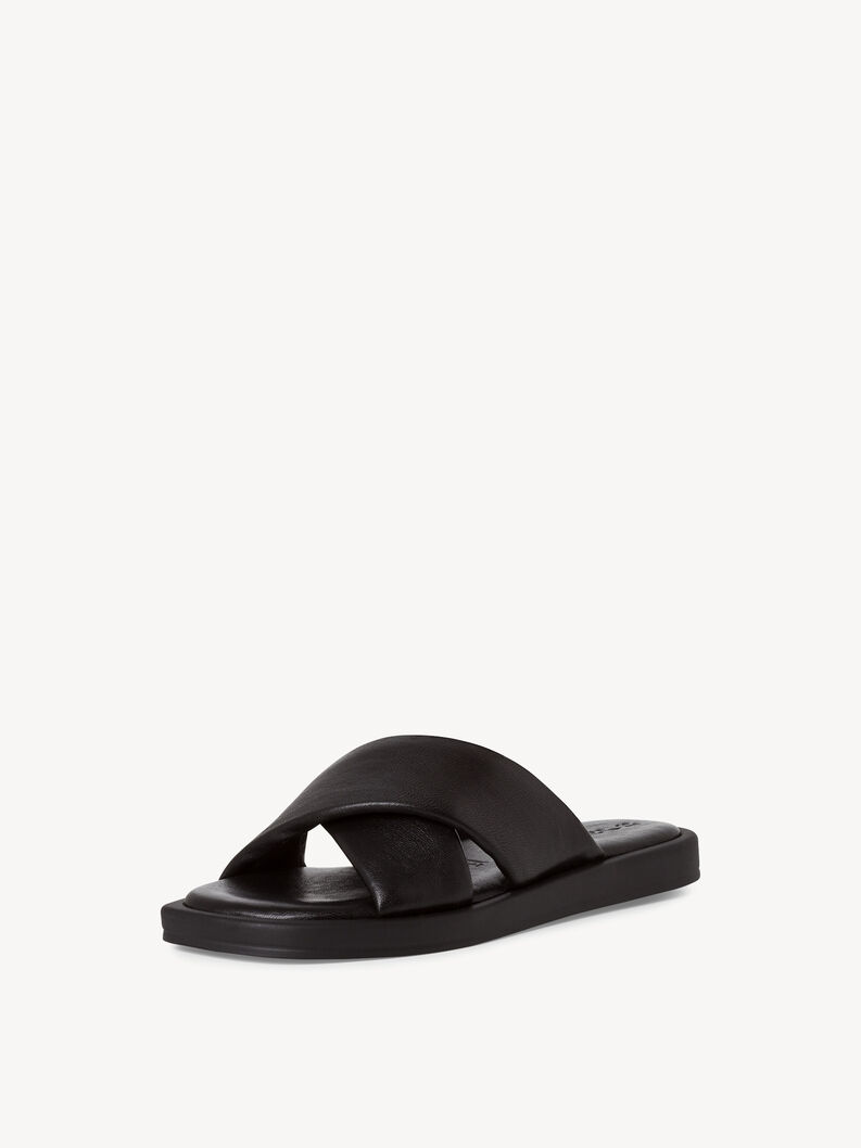 Lederpantolette - schwarz, BLACK, hi-res