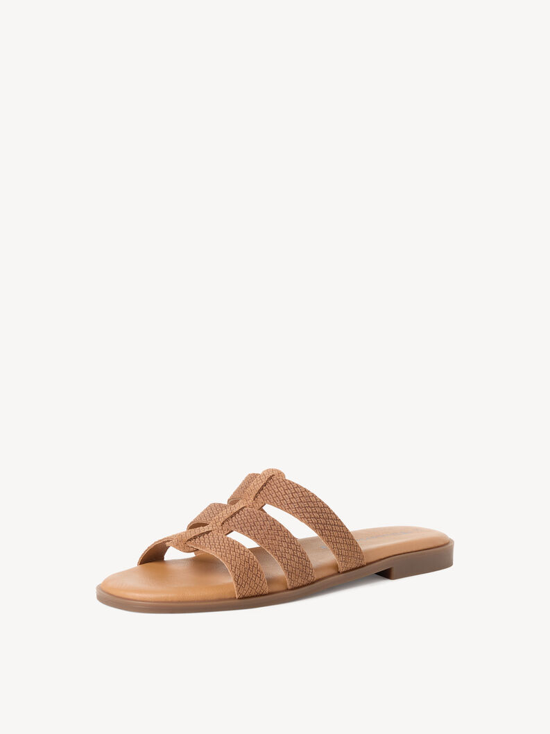 Lederpantolette - braun, BROWN STRUCT., hi-res